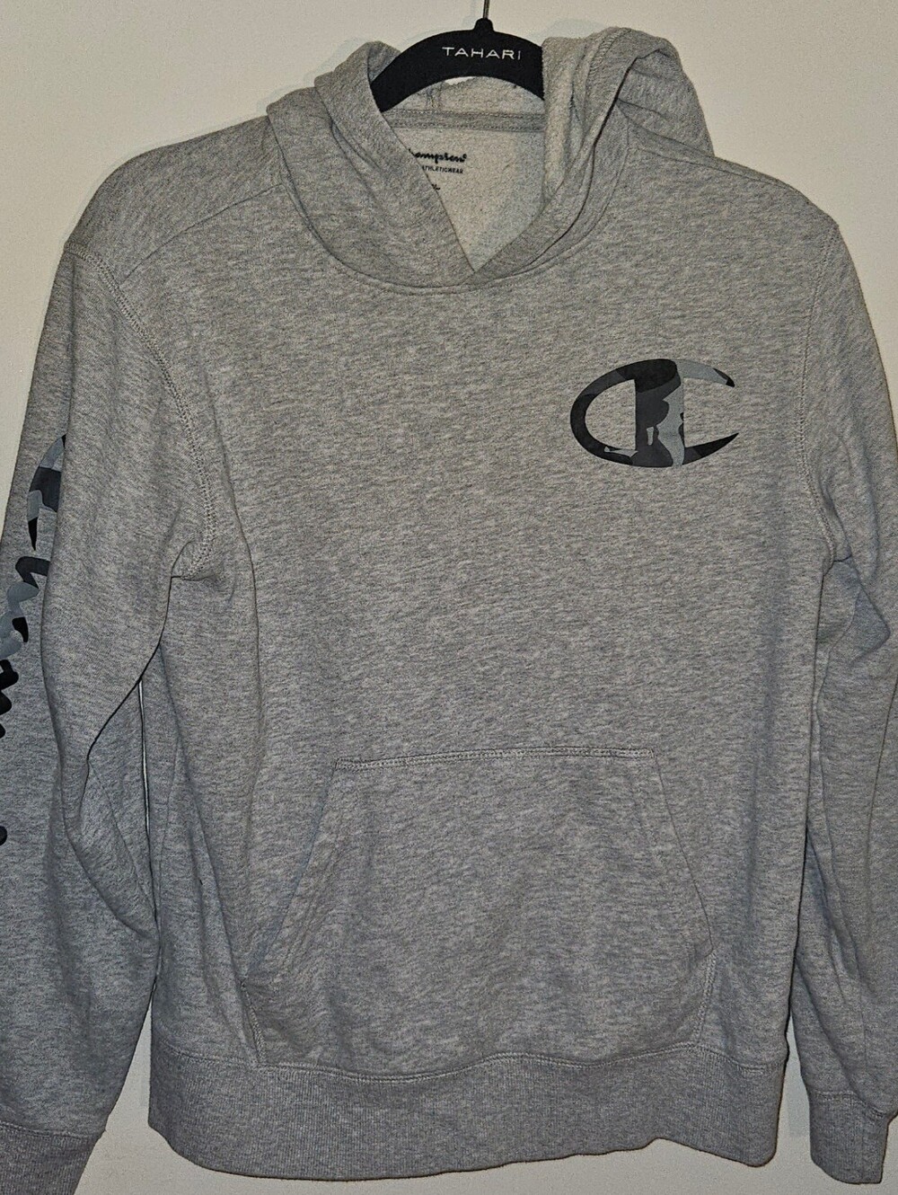 Kids Champion Gray Hoody with Camo Logo (Xl)